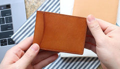 Cool Leather Mens license Wallet Front Pocket Wallets Small License Holder for Men