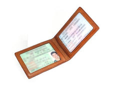 Cool Leather Mens license Wallet Front Pocket Wallets Small License Holder for Men