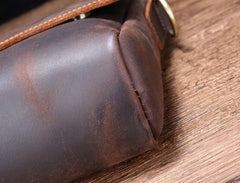 Cool Leather Messenger Bag Side Bag Vintage Shoulder Bag For Men