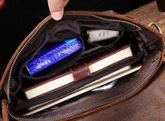 Cool Leather Messenger Bag Side Bag Vintage Shoulder Bag For Men