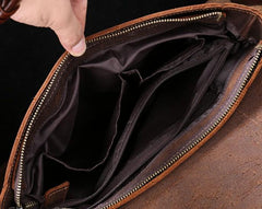 Cool Leather Messenger Bag Side Bag Vintage Shoulder Bag For Men