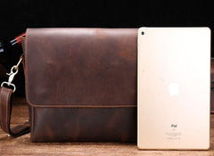 Cool Leather Messenger Bag Side Bag Vintage Shoulder Bag For Men
