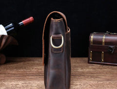 Cool Leather Messenger Bag Side Bag Vintage Shoulder Bag For Men