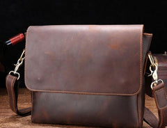 Cool Leather Messenger Bag Side Bag Vintage Shoulder Bag For Men