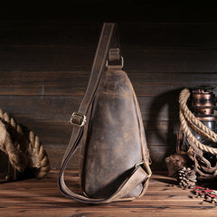 Cool Leather Sling Bag for Men Vintage Chest SLing SHoulder Bag For Men