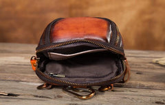 Cool Leather Tan Belt Waist Bag Belt Pouch for Men Mini Shoulder Bag For Men