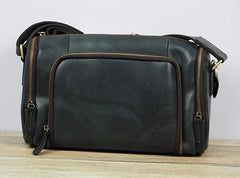 Cool Leather Small Mens Barrel Side Bag Bucket Shoulder Bag Messenger Bag for Men
