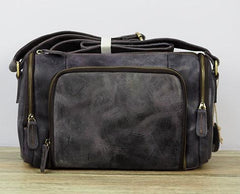 Cool Leather Small Mens Barrel Side Bag Bucket Shoulder Bag Messenger Bag for Men