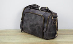 Cool Leather Small Mens Barrel Side Bag Bucket Shoulder Bag Messenger Bag for Men