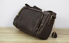 Cool Leather Small Mens Barrel Side Bag Bucket Shoulder Bag Messenger Bag for Men