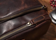 Cool Leather Small Mens Barrel Side Bag Bucket Shoulder Bag Messenger Bag for Men