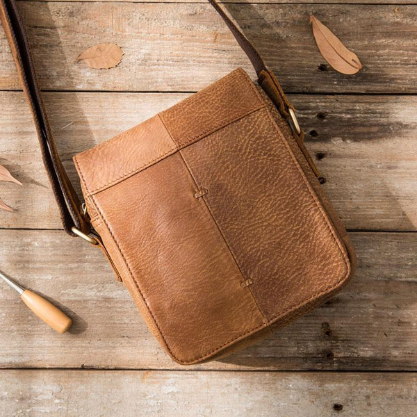 Cool Leather Small Mens Messenger Bags Shoulder Bags for Men