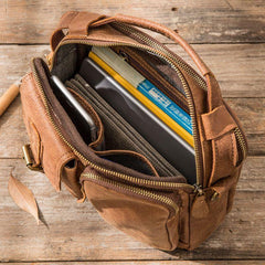 Cool Leather Small Mens Messenger Bags Small Shoulder Bags  for Men