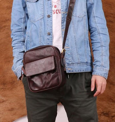 Cool Leather Small Side Bag Messenger Bag Small Shoulder Bags For Men
