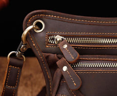 Cool Leather Small Side Bag Messenger Bag Waist Bag Small Shoulder Bag For Men