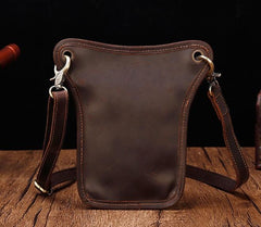 Cool Leather Small Side Bag Messenger Bag Waist Bag Small Shoulder Bag For Men
