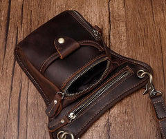Cool Leather Small Side Bag Messenger Bag Waist Bag Small Shoulder Bag For Men