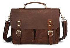 Cool Leather Mens Vintage Briefcases Work Bag Business Bag Handbag Laptop Bag For Men