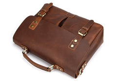 Cool Leather Mens Vintage Briefcases Work Bag Business Bag Handbag Laptop Bag For Men