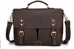 Cool Leather Mens Vintage Briefcases Work Bag Business Bag Handbag Laptop Bag For Men