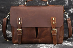 Cool Leather Mens Vintage Briefcases Work Bag Business Bag Handbag Laptop Bag For Men