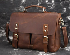 Cool Leather Mens Vintage Briefcases Work Bag Business Bag Handbag Laptop Bag For Men