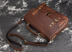 Cool Leather Mens Vintage Briefcases Work Bag Business Bag Handbag Laptop Bag For Men