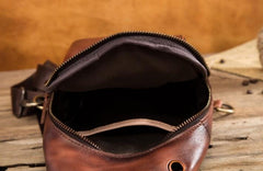 Cool Leather Vintage Chest Bags Sling Bag Crossbody Bag Travel Bag Sling Hiking Bag For Men