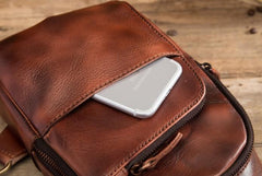 Cool Leather Vintage Chest Bags Sling Bag Crossbody Bag Travel Bag Sling Hiking Bag For Men