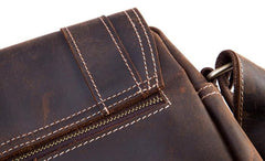 Cool Leather Vintage Mens Brown Small Side Bag Small Messenger Bags For Men