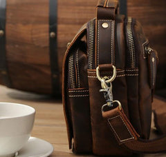 Cool Leather Vintage Small Side Bags Waist Bag Belt Pouch Small Shoulder Bags For Men