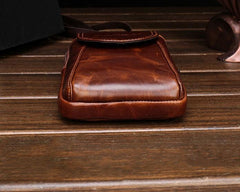 Cool Leather Mens Vintage Small Side Bag Belt Pouch Waist Bag For Men