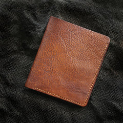 Cool Brown Leather Mens Vertical Small Wallet billfold Wallet Bifold Slim Wallet For Men