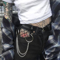 Cool Womens Mens Big Rings Double Pants Chain jeans chain jean chain Wallet Chain For Men