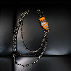Cool Men's Cross Three Layer Wallet Chain Pants Chain Punk Biker Wallet Chain For Men