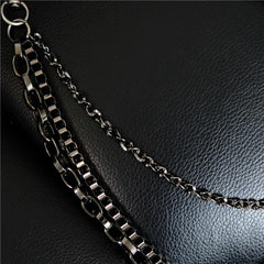 Cool Men's Cross Three Layer Wallet Chain Pants Chain Punk Biker Wallet Chain For Men