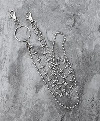 Stylish Men's Womens Double Bead Stainless Steel Pants Chain Biker Wallet Chain For Men