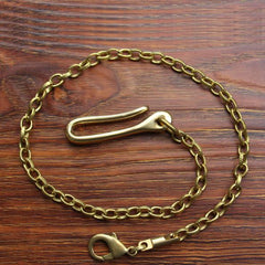 Cool Men's Handmade Brass Long Biker Wallet Chain Pants Chain For Men
