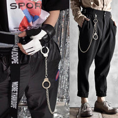 Fashion Womens Men's Handcuffs Stainless Steel jeans chain jean chain Pants Chain Biker Wallet Chain For Men