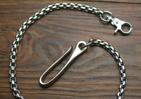 Cool Men's Handmade Stainless Steel Silver Biker Wallet Chain Pants Chain Wallet SDD01351014