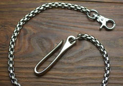 Cool Men's Handmade Stainless Steel Silver Biker Wallet Chain Pants Chain Wallet Chain For Men