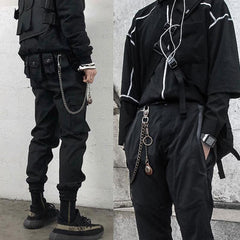 Cool Men's Leather Hanging Pendant Stainless Steel Pants Chain Biker Wallet Chain For Men