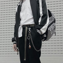 Cool Men's Leather Hanging Pendant Stainless Steel Pants Chain Biker Wallet Chain For Men