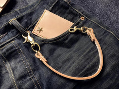 Cool Men's Leather 14‘’ Brass Key Chain Punk Wallet Chain Pants Chain For Men