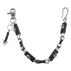 Cool Men's Leather and Metal Chain Long Biker Wallet Chain Pants Chain For Men