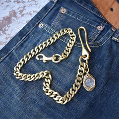Cool Men's Brass 18â€?long â€?jeans chain jean chain Silver Biker Wallet Chain Pants Chains For Men