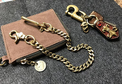 Cool Men's 18‘â€?Gold Brass Biker jeans chain jean chain Pants Chains Biker Wallet Chain For Men