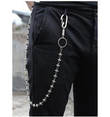 Cool Men's Spike Hip Hop Long Stainless Steel Pants Chain Biker Wallet Chain For Men