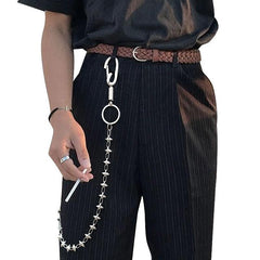 Cool Men's Spike Hip Hop Long Stainless Steel Pants Chain Biker Wallet Chain For Men