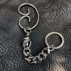 Cool Men's Stainless Steel Skull Key Chain Pants Chains Biker Wallet Chain For Men